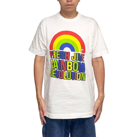 【USED】90's FRESH JIVE “RAINBOW REVOLUTION” Graphic T-shirt