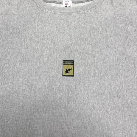 【USED】90's A BATHING APE “BAPESTA” Center Logo Reverse Weave Sweatshirt Grey