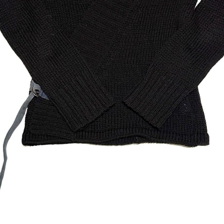 【USED】00's A.F. Vandevorst Cross-Wrap Knit Cardigan Black