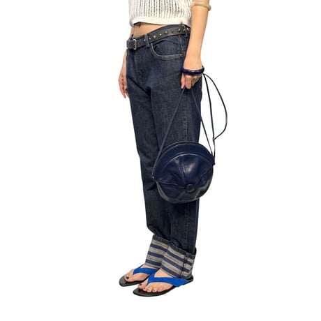 【USED】80's LA BAGAGERIE Cricket Cap Leather Shoulder Bag Made in France