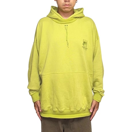 【USED】90's NIKE "BEAVERTON OREGON" Attached Hood Sweat Hoodie Lime Green