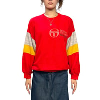 【USED】80's SERGIO TACCHINI RUNNING Color Block Sweatshirt Red