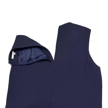【USED】CARVEN by Guillaume Henry 2012AW Tailored Lapel Sleeveless Blazer Dress Navy
