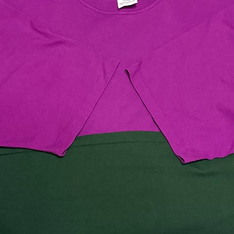 【USED】90's OLD GAP Two-Tone Docking T-shirt Made in USA