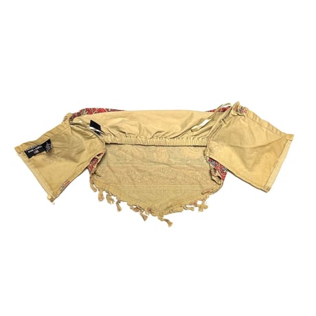 【USED】00's POLO JEANS CO. RALPH LAUREN Indian Cotton Printed Fringe Bustier Top