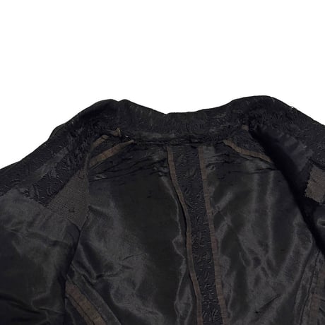 【USED】c.1900 French Vintage Black Jacquard Peplum Jacket