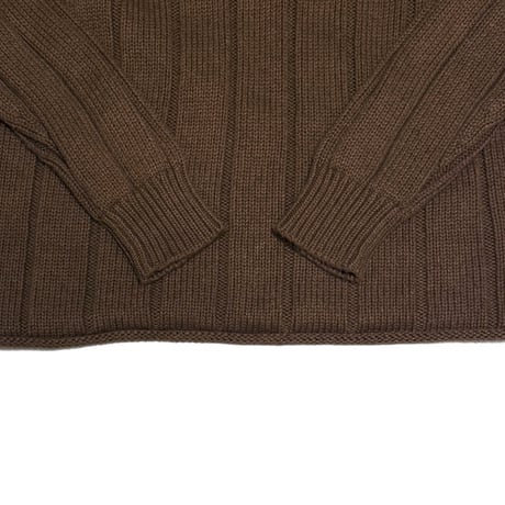 【USED】00's J.CREW ALWAYS Roll Neck Cotton Knit Sweater Brown