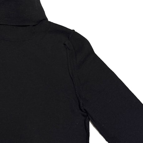【USED】JUNYA WATANABE COMME des GARÇONS AD2008 Inside-Out Wool Turtleneck Knit Sweater Black