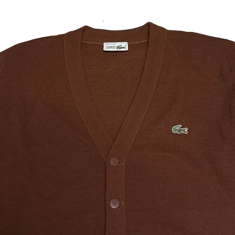 USED】80's CHEMISE LACOSTE Logo Wool Blend Knit