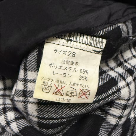 【USED】90's-00's 666 Black & White Plaid Bondage Pants