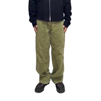 【USED】00's DOLCE & GABBANA Olive Green Wide-Leg Work Pants with Contrast Stitching