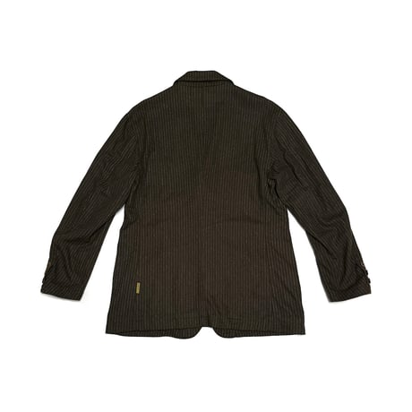 【USED】90's ARMANI JEANS Brown Pinstripe Wool Tailored Jacket Made in Italy