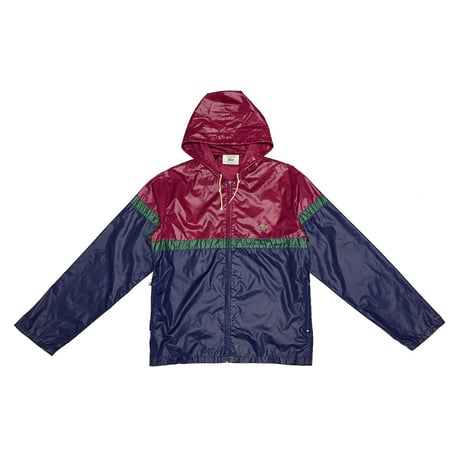 【USED】70's-80's IZOD LACOSTE Color Block Nylon Hooded Jacket