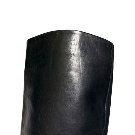 【USED】90's Veronique Branquinho Leather High Heel Long Boots Black