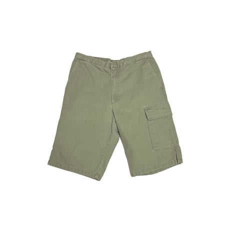 【USED】90's-00's GAP Single Cargo Pocket Cotton Shorts Olive Khaki