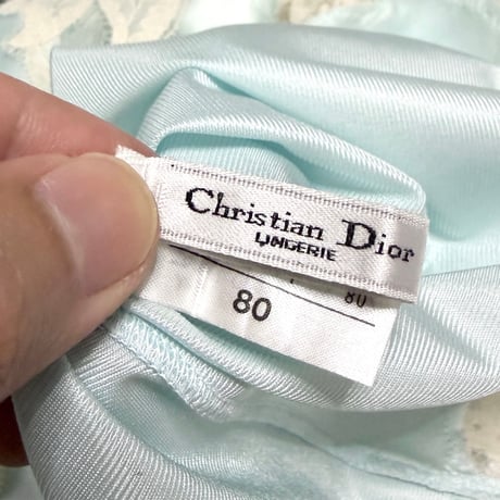【DEAD STOCK 】80's-90's Christian Dior Lingerie Lace Camisole Pale Blue