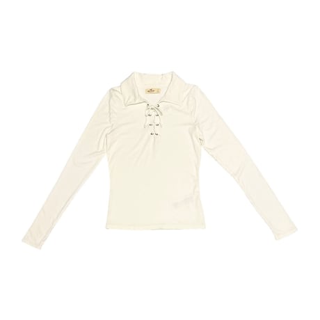 【DEAD STOCK】2010's HOLLISTER Lace-Up Rib Long Sleeve Top