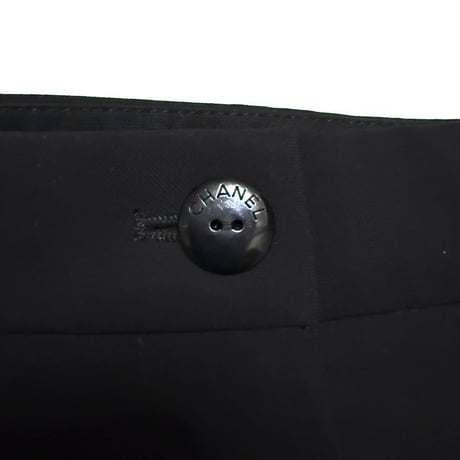 【USED】00's CHANEL UNIFORM Wide Flared Trousers Black