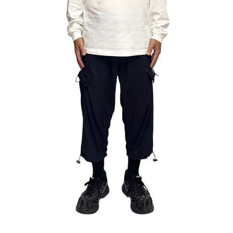 【USED】REVOLVER 2002SS Cropped Nylon Cargo Pants Black
