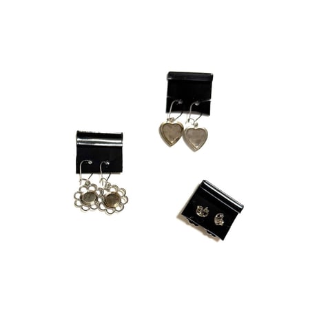 【BOOMBABA BOUTIQUE】(No.3) Silver Flower Earrings Sterling silver ear wires