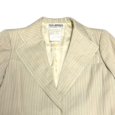 【USED】70's TED LAPIDUS Pinstripe Tailored Jacket Ivory