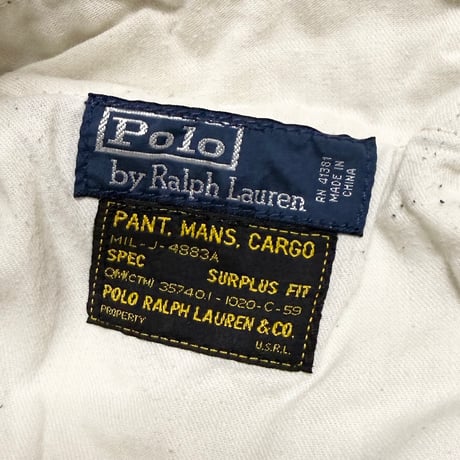 【USED】90's-00's Polo by Ralph Lauren SURPLUS FIT Cargo Shorts Ivory