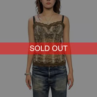 【USED】00s Snake Print Mesh & Lace Lingerie Camisole