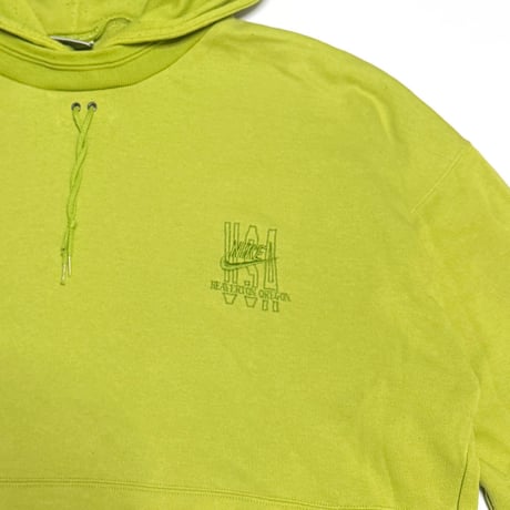【USED】90's NIKE "BEAVERTON OREGON" Attached Hood Sweat Hoodie Lime Green