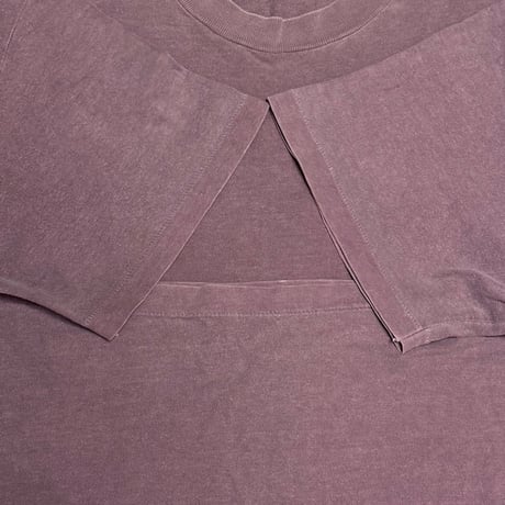 【USED】90's Hanes Embroidered Logo Garment Dyed T-shirt Dusty Pink