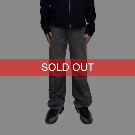 【USED】90's CK Calvin Klein Jeans Black Faded Military Cargo Flight Pants