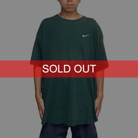【USED】90's NIKE Embroidered Swoosh Logo T-shirt Forest Green Made in USA