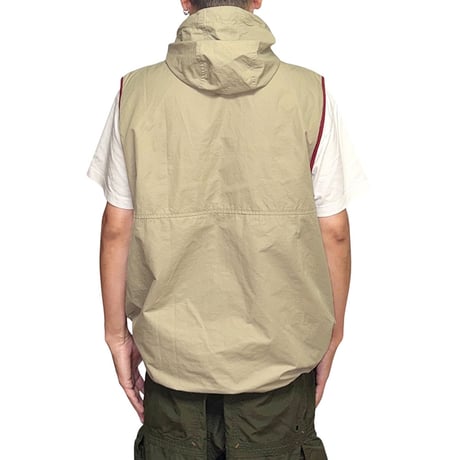 【USED】90's-00's A Sport Technical Hooded Anorak Vest Beige