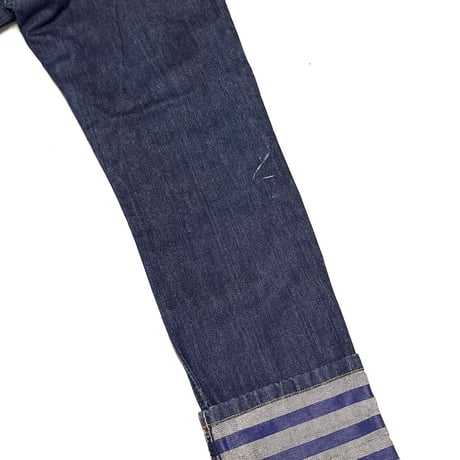【USED】00's Jean Paul GAULTIER × LA REDOUTE Striped Selvedge Turn-Up Denim Pants