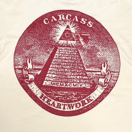 【USED】90's Carcass “Heartwork” T-shirt Ivory