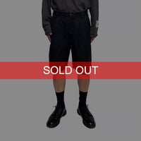 【USED】00's Caribbean Cotton Linen Two-Tuck Shorts Black