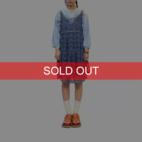 【USED】00's Holly BRACKEN SHEER LACE DRESS SLATE BLUE