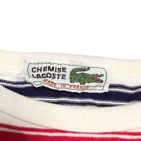 【USED】80's LACOSTE Striped Camisole Made in France