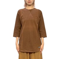 【USED】90's STUSSY TOKYO PREMIUM Heavy Cotton Faded 3/4 Sleeve T-shirt Brown