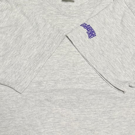 【USED】90's Life’s a Beach Rainbow Back Logo Print T-shirt Heather Grey