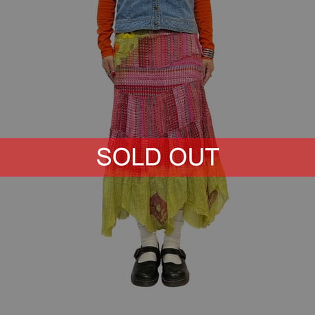 【USED】90's-00's WEAVING ETHNIC LONG SKIRT ITALY