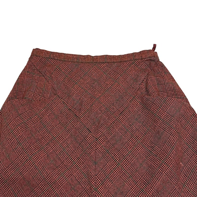 USED】80's LANVIN PARIS Glen Check Wool Panel S