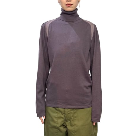 【USED】90's-00's GFF Gianfranco Ferré High Gauge Wool Turtleneck Knit Sweater Dusty Purple