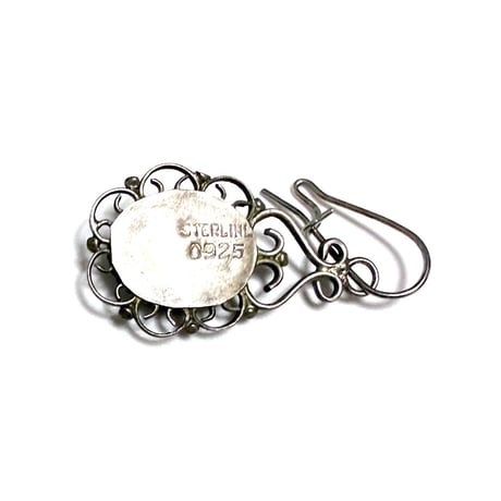 【BOOMBABA BOUTIQUE】(No.28) Sterling w/ Turquoise Swing Earrings 925 sterling silver; turquoise