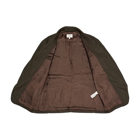 【USED】90's ARMANI JEANS Brown Pinstripe Wool Tailored Jacket Made in Italy