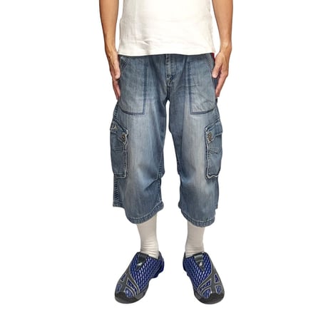 【USED】00's DIESEL Y2K Denim Cargo Shorts Made in Italy