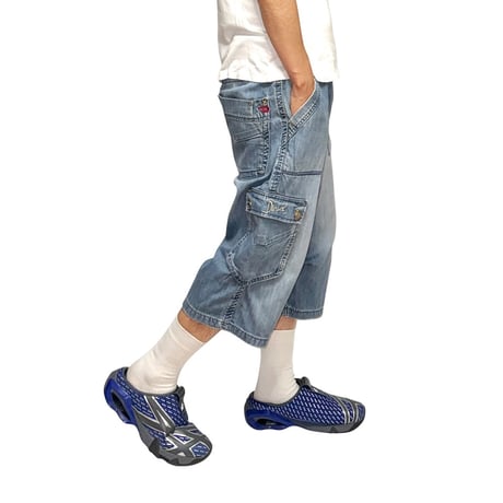 【USED】00's DIESEL Y2K Denim Cargo Shorts Made in Italy