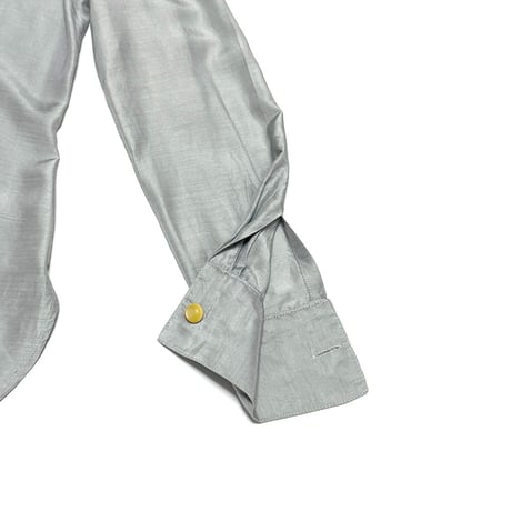 【USED】90's-00's EMPORIO ARMANI Silk-Blend Blouse Silver Grey