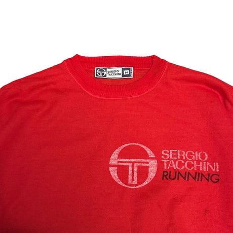 【USED】80's SERGIO TACCHINI RUNNING Color Block Sweatshirt Red
