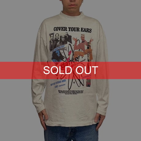 【USED】80's-90's "COVER YOUR EARS" UK Dance Culture Graphic L/S T-shirt