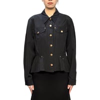【USED】90's JUNIOR GAULTIER Peplum Trucker Jacket Black
